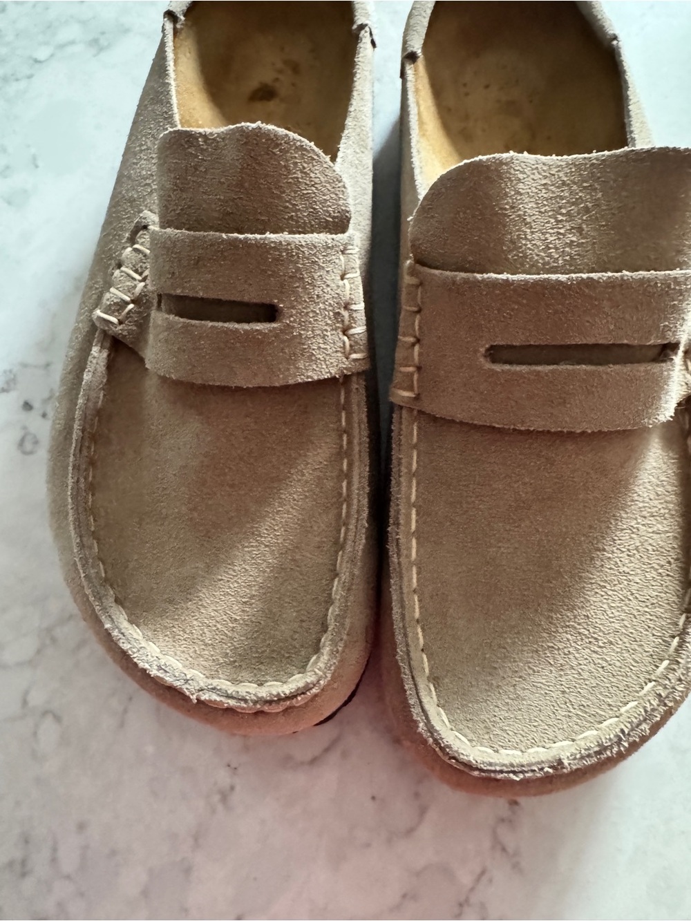 Birkenstock Footprints Taupe Suede Penny Loafers EU 39